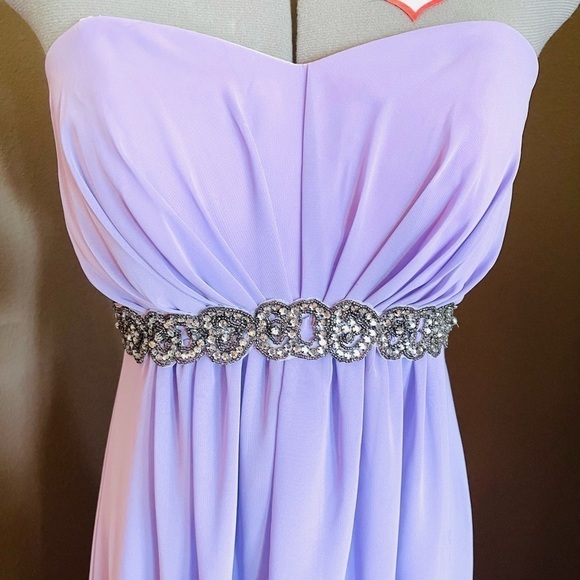 Fiesta Fashion Lavender Gown Prom Dress Size Medium High-low Shawl Strapless - Picture 2 of 11